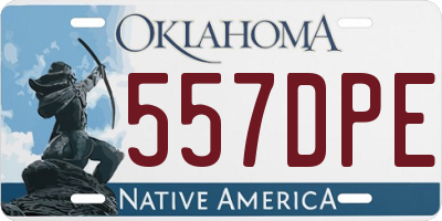 OK license plate 557DPE