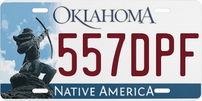 OK license plate 557DPF