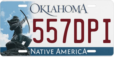 OK license plate 557DPI