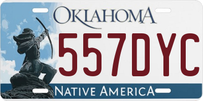 OK license plate 557DYC