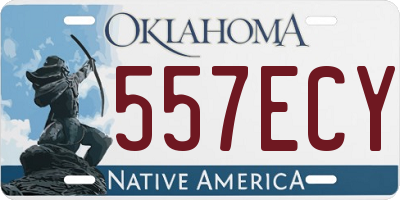 OK license plate 557ECY
