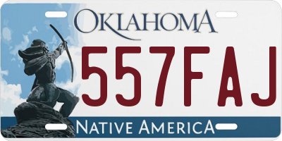 OK license plate 557FAJ