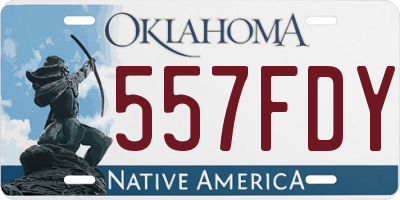 OK license plate 557FDY