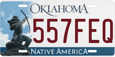 OK license plate 557FEQ