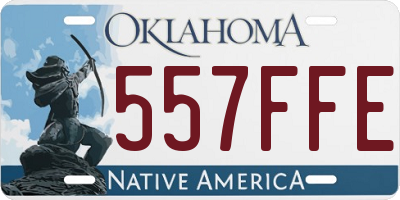OK license plate 557FFE