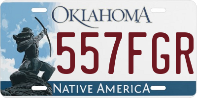OK license plate 557FGR