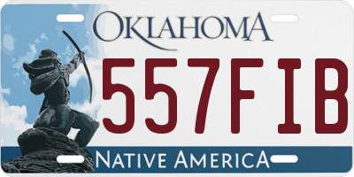 OK license plate 557FIB