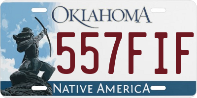 OK license plate 557FIF