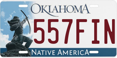 OK license plate 557FIN