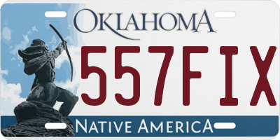 OK license plate 557FIX