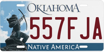 OK license plate 557FJA