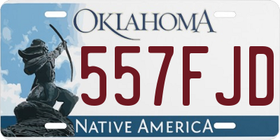 OK license plate 557FJD