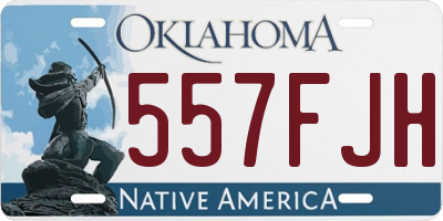 OK license plate 557FJH