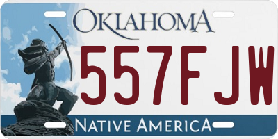 OK license plate 557FJW