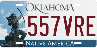 OK license plate 557VRE