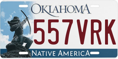 OK license plate 557VRK