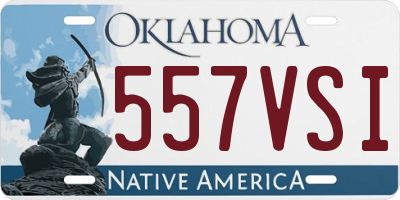 OK license plate 557VSI