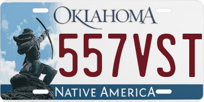 OK license plate 557VST