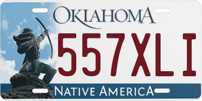OK license plate 557XLI