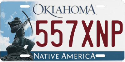 OK license plate 557XNP