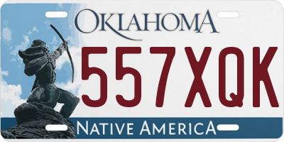 OK license plate 557XQK