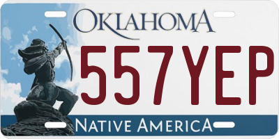 OK license plate 557YEP