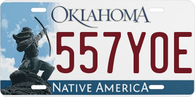 OK license plate 557YOE