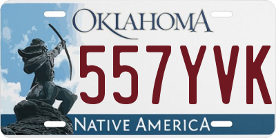 OK license plate 557YVK