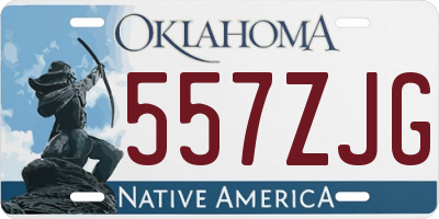 OK license plate 557ZJG