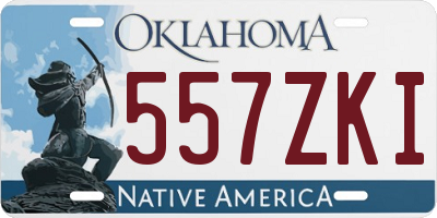 OK license plate 557ZKI