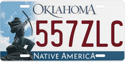 OK license plate 557ZLC