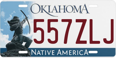 OK license plate 557ZLJ