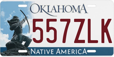 OK license plate 557ZLK