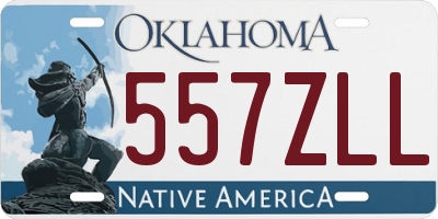 OK license plate 557ZLL