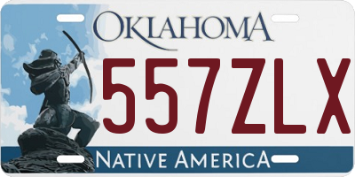 OK license plate 557ZLX