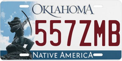 OK license plate 557ZMB