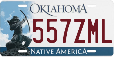 OK license plate 557ZML