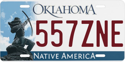 OK license plate 557ZNE