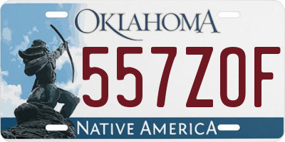 OK license plate 557ZOF