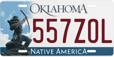 OK license plate 557ZOL