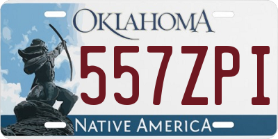 OK license plate 557ZPI