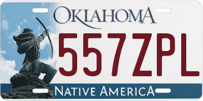 OK license plate 557ZPL