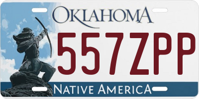 OK license plate 557ZPP