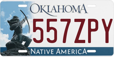 OK license plate 557ZPY