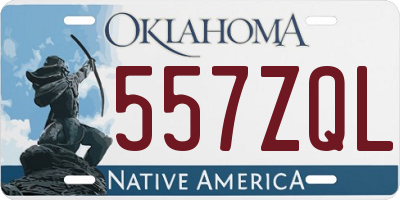 OK license plate 557ZQL