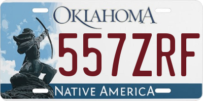 OK license plate 557ZRF
