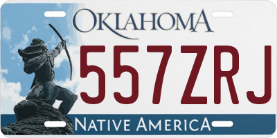 OK license plate 557ZRJ