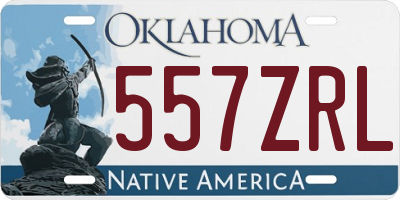 OK license plate 557ZRL