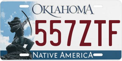 OK license plate 557ZTF