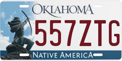 OK license plate 557ZTG